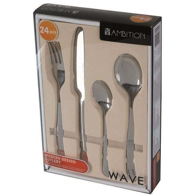 Product Σετ Μαχαιροπίρουνα Ambition Wave 29880 24τμχ Ασημί base image