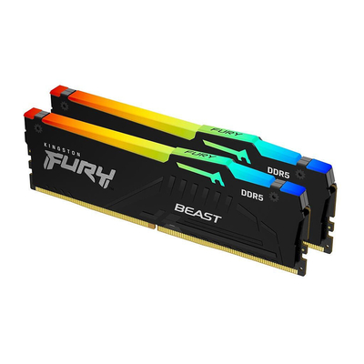 Product Μνήμη RAM Σταθερού DDR5 32GB Kingston FURY Beast RGB - 2 x 16GB - DIMM 288-pin - 6400 MHz base image