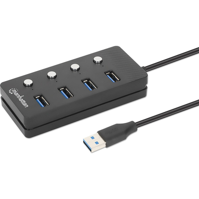 Product USB Hub Manhattan4-Port USB 3.0 Typ-A Black base image