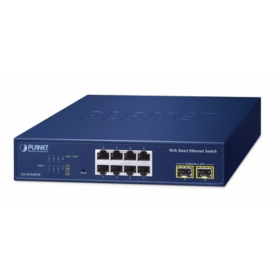 Product Network Switch Planet 8-Port Web Smart GS-2210-8T2S base image