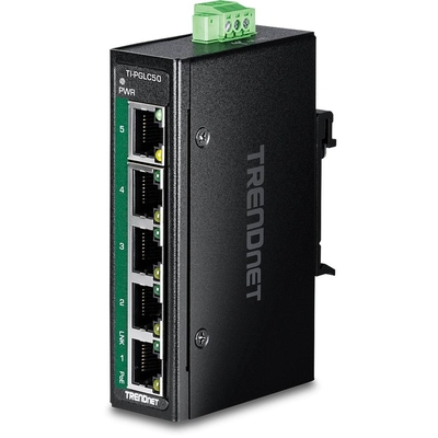 Product Network Switch Trendnet 5-Port Industrial Gigabit PoE+ DIN-Rail Mini base image