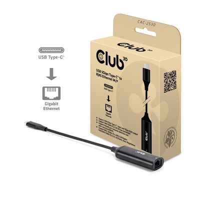 Product Αντάπτορας USB Club 3D USB-C > RJ45 5Gbps M/F retail base image