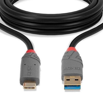 Product Καλώδιο USB Lindy USB 3.2 Typ A to C 5A PD, Anthra Line 3m base image