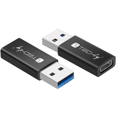 Product Αντάπτορας USB Techly Adapter USB-A M to USB-C F, USB 3.0, Black base image