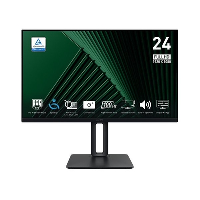 Product Monitor 24" MSI PRO MP245PG 60cm IPS FHD HDMI/DP 4ms 100Hz Pivot base image