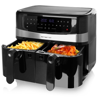 Product Φριτέζα Αέρος Emerio Smart Fryer, 4,5+4,5L, Cool touch base image