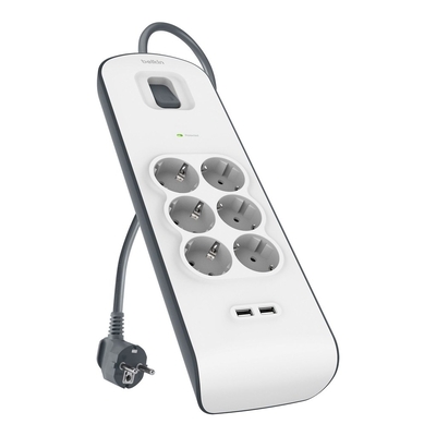 Product Πολύπριζο με USB Belkin Surge Prot.6 outlet 2xUSB-A, 2m Cable BSV604vf2M-V2 base image
