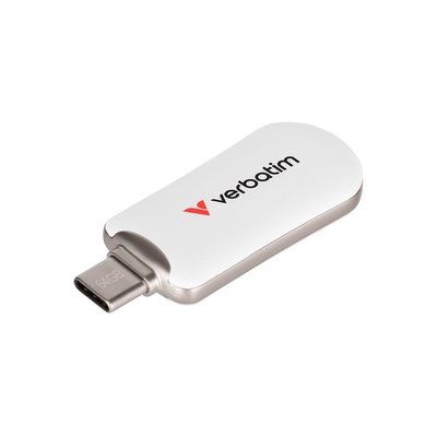 Product USB Flash 64GB Verbatim Plectra White Type-C 30228 base image