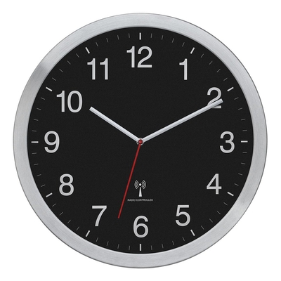 Product Ρολόι Τοίχου TFA 60.3545.01 Frame Brushed aluminum, Black dial base image