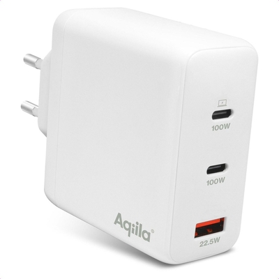 Product Φορτιστής Πρίζας Aqiila Chargebird W4 120W 2x Type-C 1x USB-A base image