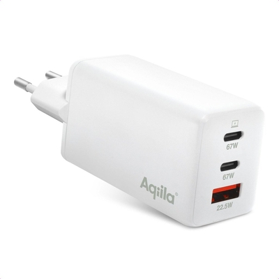 Product Φορτιστής Πρίζας Aqiila Chargebird W3 65W 2x Type-C 1x USB-A base image