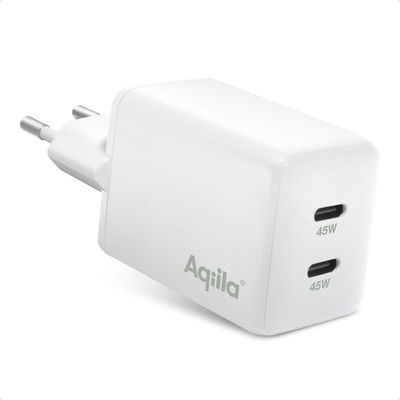 Product Φορτιστής Πρίζας Aqiila Chargebird W2 45W 2x USB-C base image