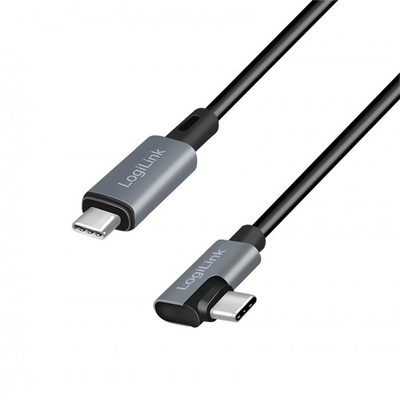 Product Καλώδιο USB Logilink USB-C 2.0m γωνιακό μαύρο base image