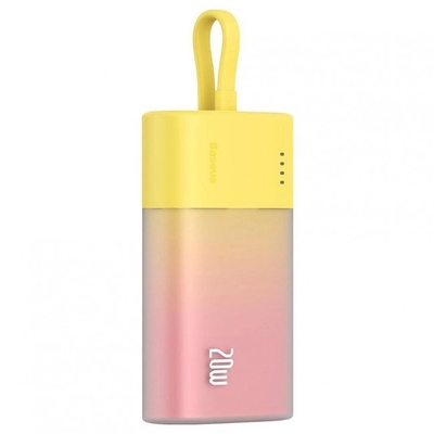 Product Powerbank Baseus Popsicle 5200mAh 20W με Καλώδιο Lightning κίτρινο-ροζ base image