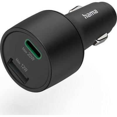 Product Φορτιστής Αυτοκινήτου Hama USB-C/USB-A Quick Charge 32W Μαύρος base image