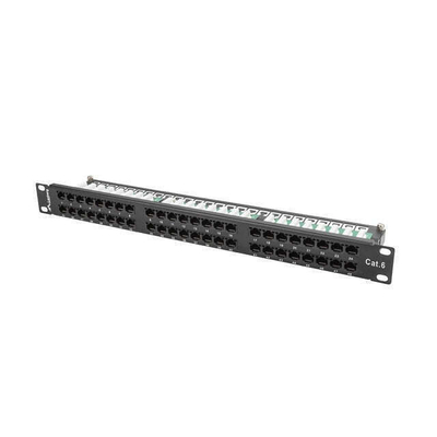 Product Patch Panel Lanberg 48 θυρών 1U 19" Cat6 UTP Μαύρο base image