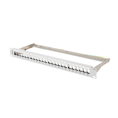 Product Patch Panel Lanberg Κενό 24 θυρών 1U 19" FTP για Keystone modules Γκρι base image