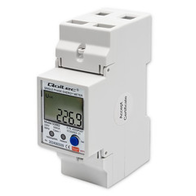 Product Όργανο Μέτρησης Πίνακα Qoltec 50882 Single phase for DIN rail , Wi-Fi , TUYA , 230V , LCD base image