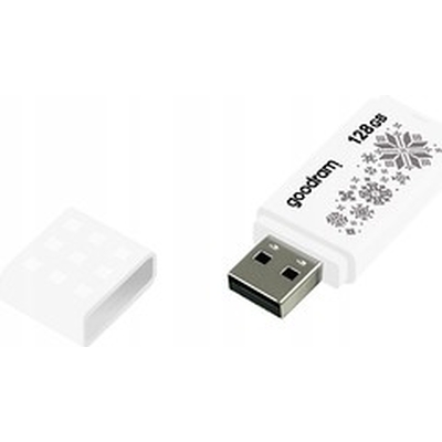 Product USB Flash 128GB Goodram UME2 Winter Type-A 2.0 (UME2-1280W0R11-WI) White base image