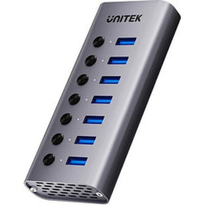 Product USB Hub Unitek USB-A 3.0 5 Gbps with 7-in-1 switch H1314A01-EU base image
