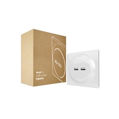 Product Πρίζα Ρεύματος Fibaro Walli N socket-outlet 2x USB White base image