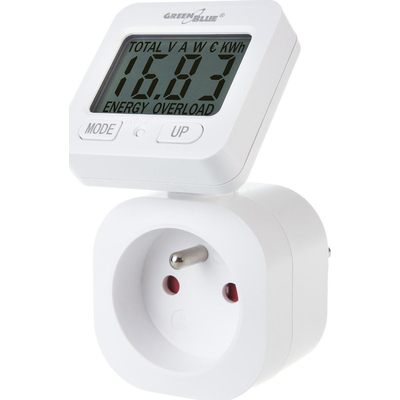Product Μετρητής Κατανάλωσης GreenBlue wattmeter, 16A, max. 3680W, sub-memory, GB615 E base image