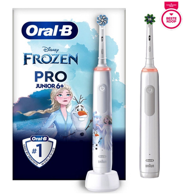 Product Παιδική Ηλεκτρική Οδοντόβουρτσα Oral-B Pro 3 3000 White+Oral-B Junior Frozen base image
