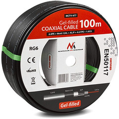 Product Καλώδιο Κεραίας Maclean Gel-filled, Earth, Outdoor, RG6, 75Ohm, 100M, MCTV-477 base image