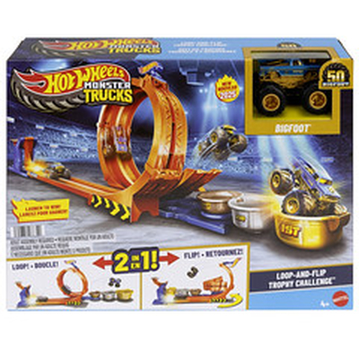 Product Πίστα Hot Wheels Monster Trucks Loop-And-Flip Trophy Challenge Playset & Die-Cast Bigfoot base image