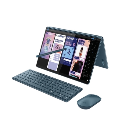 Product Laptop Lenovo 13.3" Yoga Book 9 13IMU9 Intel Core Ultra 7 Hybrid 32GB 512GB SSD Win11Home Teal + Lenovo B210 (83FF0020PB_PL) base image
