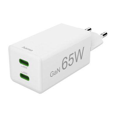 Product Φορτιστής Πρίζας Hama Mini Wall 65W GaN PD/QC 2x USB-C White base image