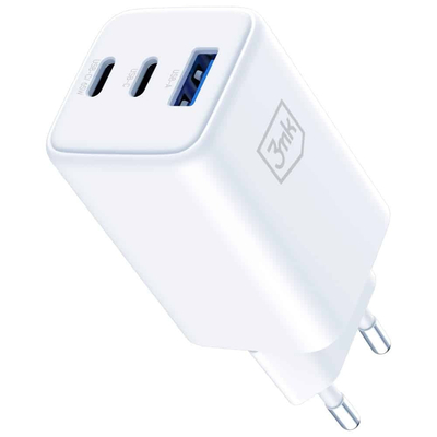 Product Φορτιστής Πρίζας 3MK Hyper GaN 65W QC4+ White base image