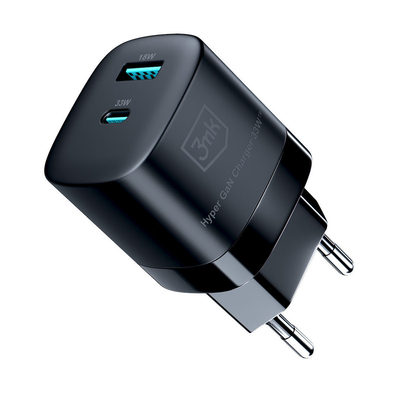 Product Φορτιστής Πρίζας 3MK Hyper GaN 33W Black base image