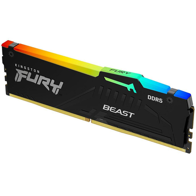 Product Μνήμη RAM Σταθερού DDR5 32GB Kingston Fury Beast RGB [1x32GB 5600MHz CL40] base image