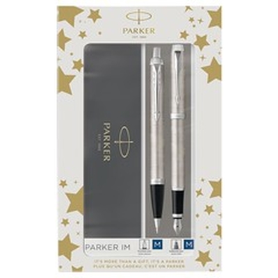 Product Στυλό Parker Fountain & ballpoint DuoSet IM Brushed Metal CC M Geschenkbox base image