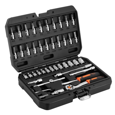Product Καστάνια με Καρυδάκια Neo Tools Socket wrenches, 1/4", CrV, set of 46 base image
