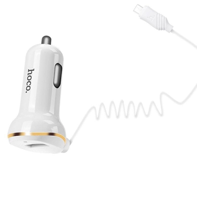 Product Φορτιστής Αυτοκινήτου Hoco Z14 Single Port With Lightning Cable Car Charger Λευκό base image