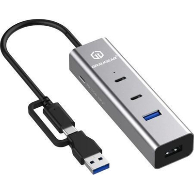 Product USB Hub GrauGear 4 Port + PD 2xC+2xA USB+USB-C PD Supports base image