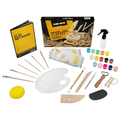 Product DIY Dibys MODELING CLAY SET WITH WHITE CLAY AND TOOL SET base image