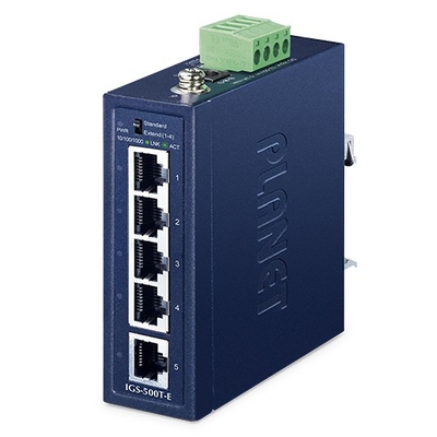 Product Network Switch Planet Industrial 5-Port 1000T Compact IGS-500T-E base image