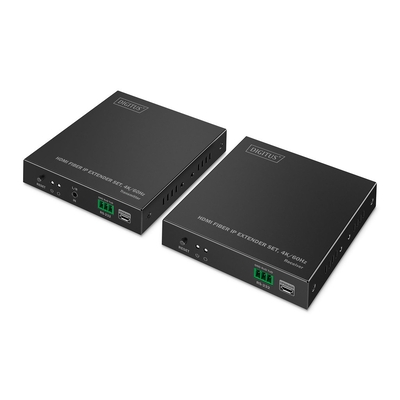 Product HDMI Extender Digitus Set Fiber IP 4K/60Hz Black base image