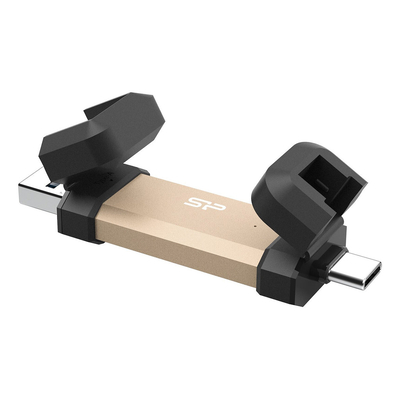 Product USB Stick 250GB Silicon Power DS72 Typ A+C 1050/850MB`s Gold base image