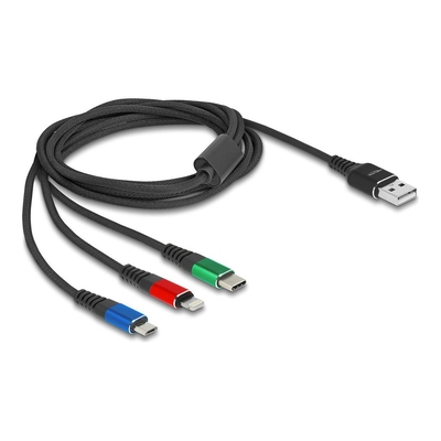 Product Καλώδιο USB Delock 3in1 Charging for Lightning/Micro-USB/USB C 2m base image