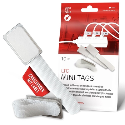 Product Οργανωτής Καλωδίων LTC Velcro Mini label in plastic White base image