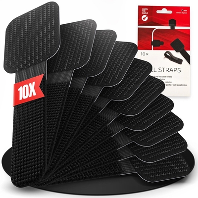 Product Οργανωτής Καλωδίων LTC Velcro Wall 10er Set self-adhesive Black base image