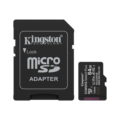 Product Κάρτα Μνήμης MicroSD 64GB Kingston SDXC Canvas+ Gen3 m.Adapter base image