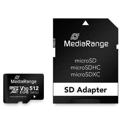 Product Κάρτα Μνήμης MicroSD 512GB MediaRange UHS-1 Cl.10 inkl. Adapter base image