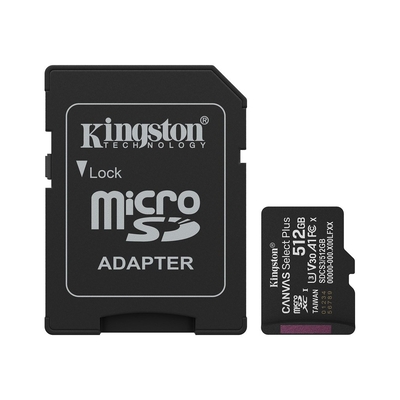 Product Κάρτα Μνήμης MicroSD 512GB Kingston SDXC Canvas+ Gen3 m.Adapter base image