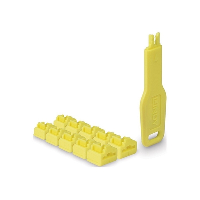 Product Port Locks Lindy RJ45 Yellow, 20 piece base image