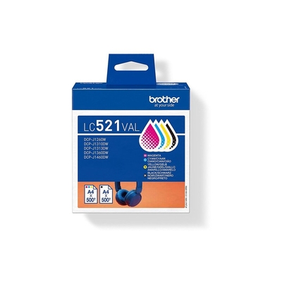 Product Μελάνι Brother LC-521VAL color ink set DCPJ1260x/1310x base image